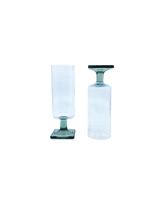 Vintage Federal Glass Nordic Midnight Goblets, Pair