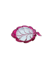 Vintage Cranberry Glass Leaf Shaped Dish