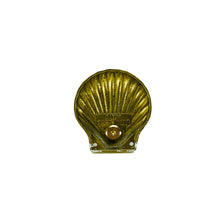 Vintage Solid Brass Shell Hooks, Pair