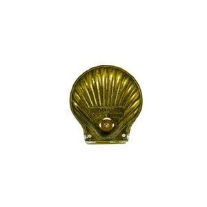 Vintage Solid Brass Shell Hooks, Pair