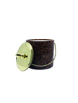 Vintage Chocolate Brown Embossed Croc Ice Bucket with Brass Detail