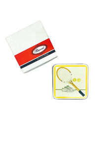 Vintage Pimpernel England “Set Point” Tennis Coasters, Set of 6