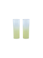 Vintage Federal Glass Yellow Ombre Tallboys, Pair