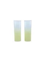 Vintage Federal Glass Yellow Ombre Tallboys, Pair