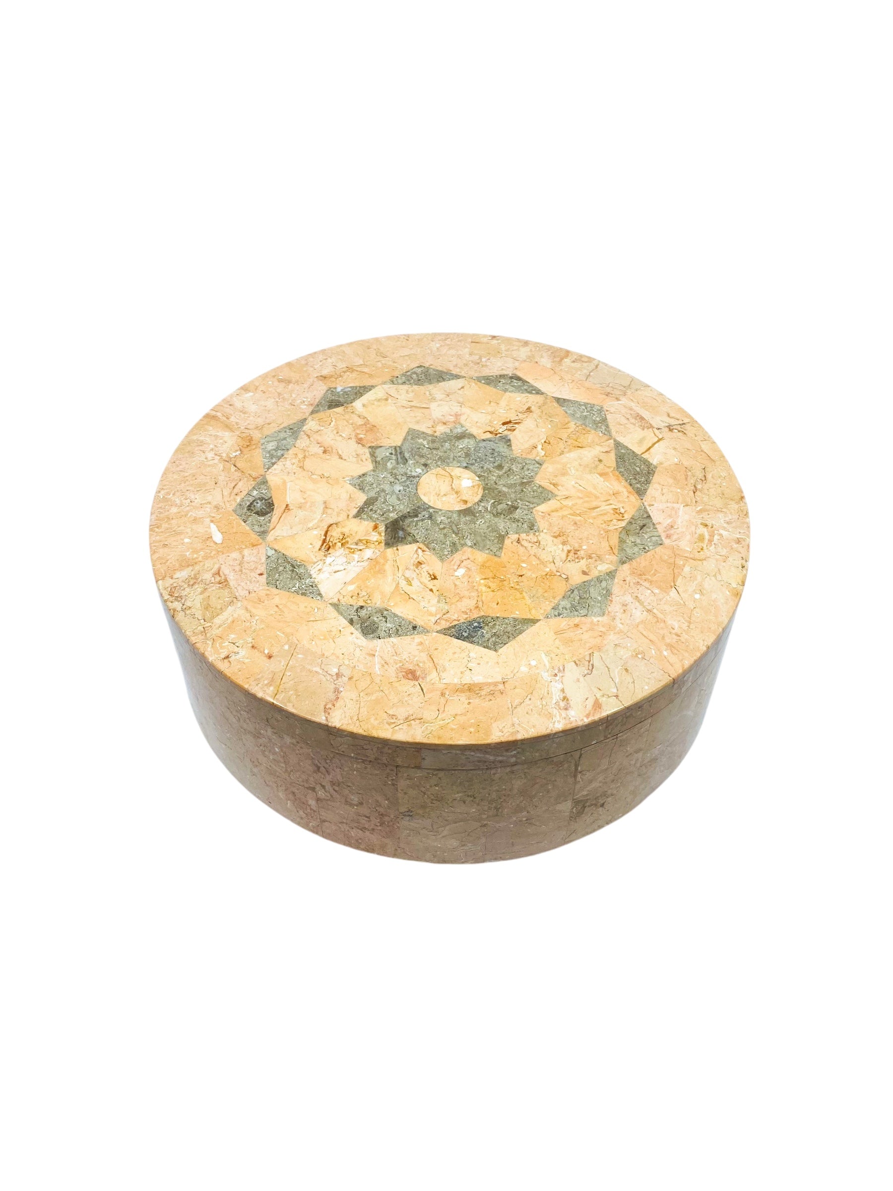 Vintage Large Maitland Smith Tessellated Stone Dresser Box