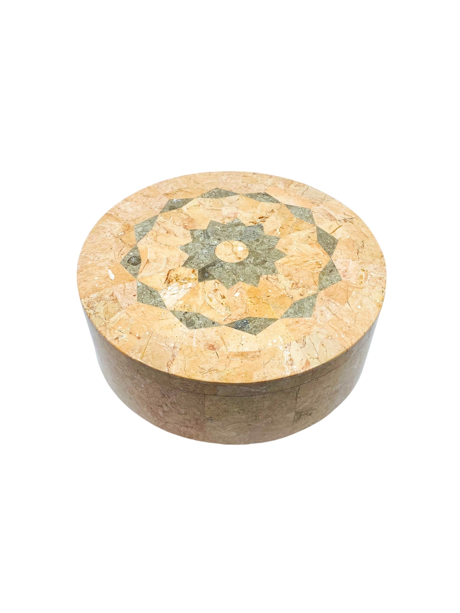 Vintage Large Maitland Smith Tessellated Stone Dresser Box