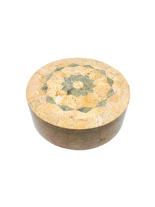 Vintage Large Maitland Smith Tessellated Stone Dresser Box