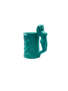 Fishs Eddy Teal Pin-up Girl Mug