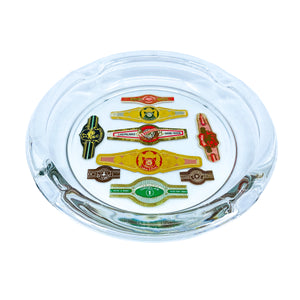 Large Cigar Label Glass Ashtray