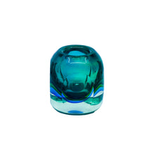 Vintage Flavio Poli for Seguso Sommerso Blue-Green Italian Murano Glass Bud Vase