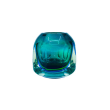 Vintage Flavio Poli for Seguso Sommerso Blue-Green Italian Murano Glass Bud Vase
