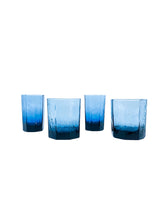 Vintage Libbey “Facet” Smoked Blue Juice Glasses, Pair
