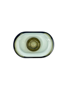Vintage Inda Smoked Glass Soap Dish, Made in Italy