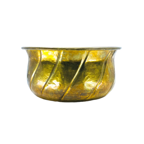 Large Hammered Brass Cachepot / Planter