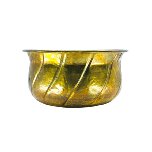 Large Hammered Brass Cachepot / Planter