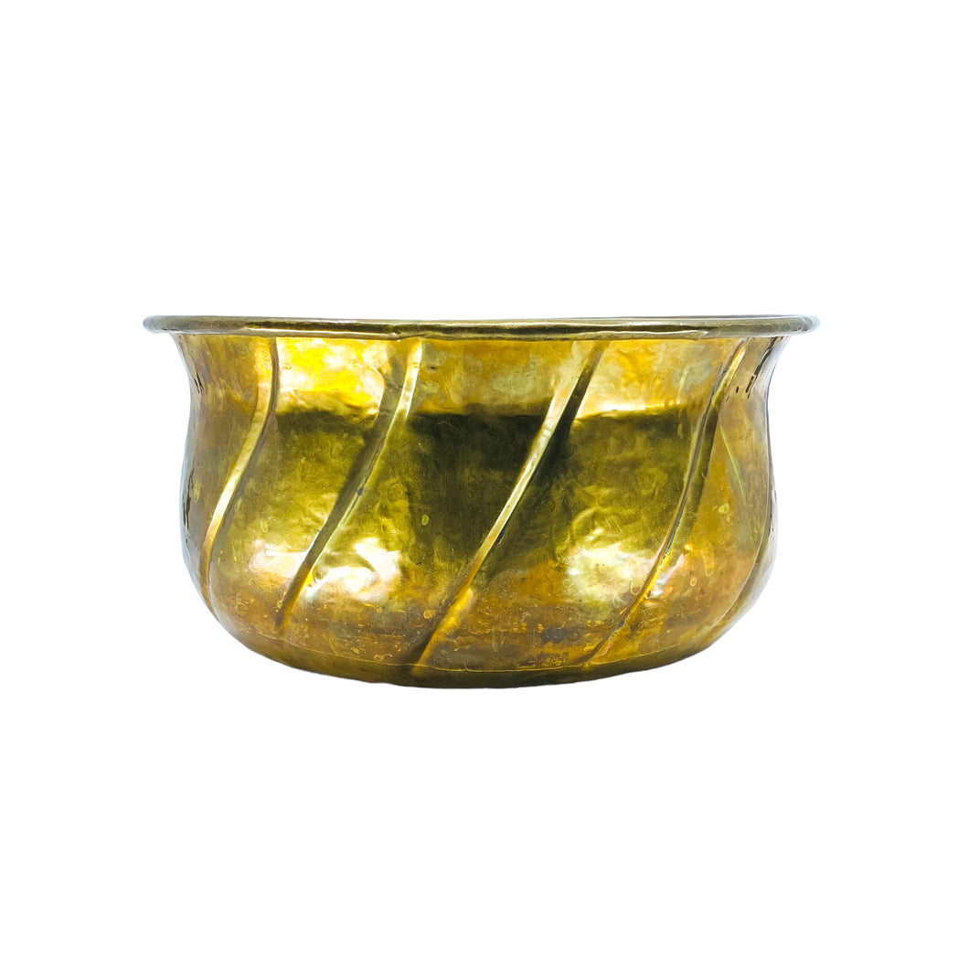 Large Hammered Brass Cachepot / Planter