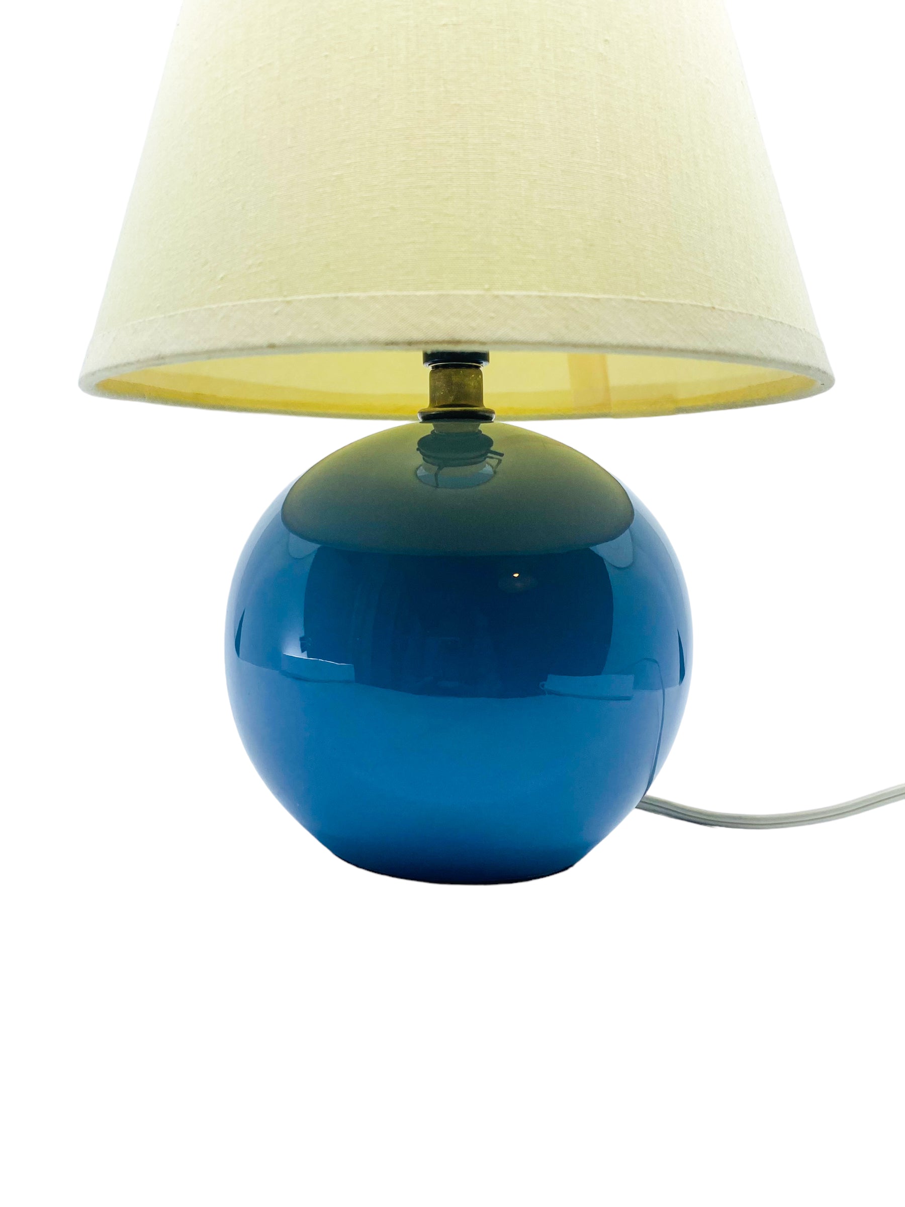 Vintage Small Round Blue Desk Lamp
