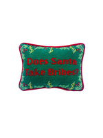 Vintage Christmas “Does Santa Take Bribes” Needlepoint Pillow