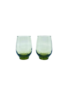 Vintage Libbey Avocado Green Temp Glasses, Pair