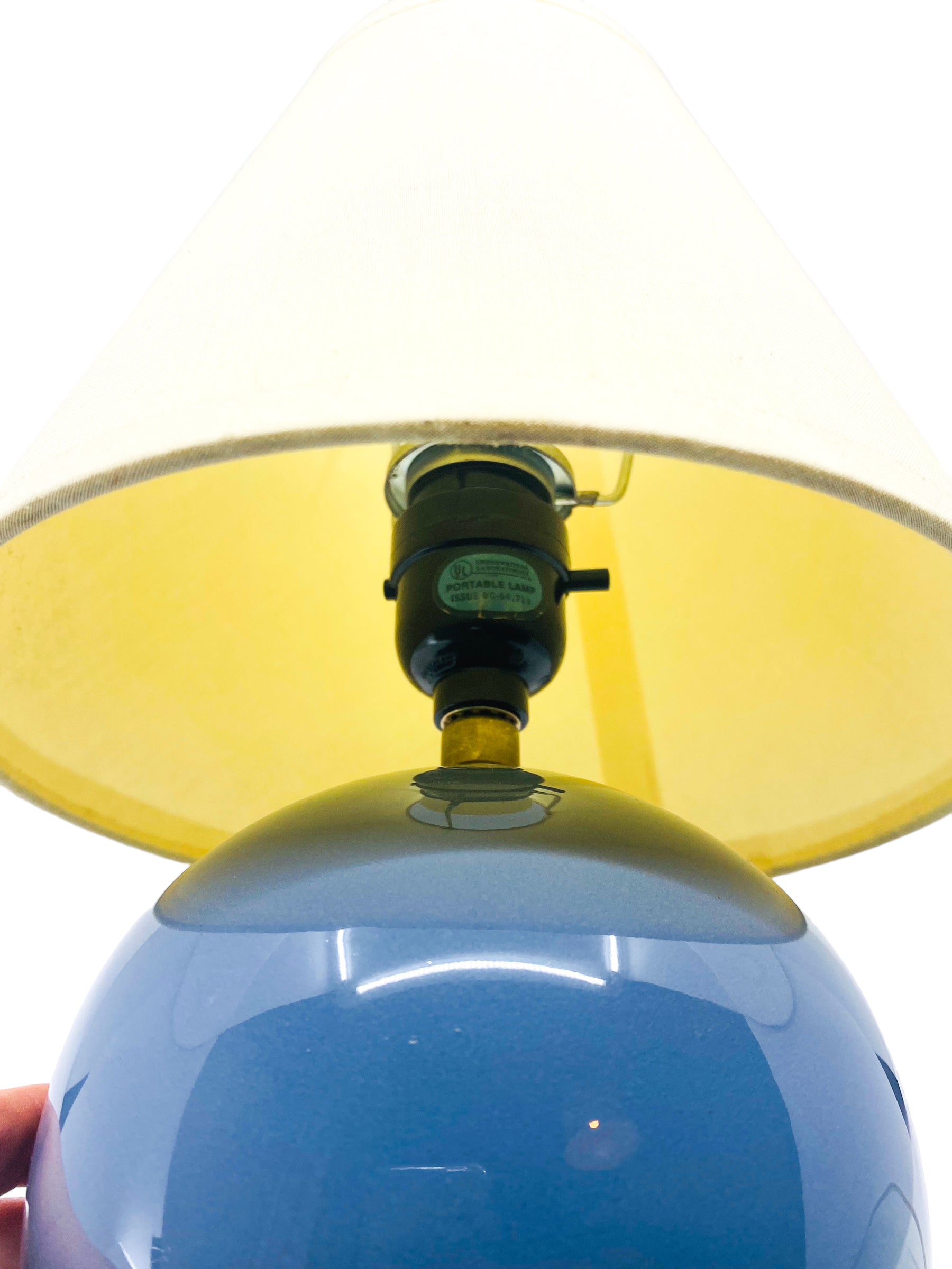 Vintage Small Round Blue Desk Lamp