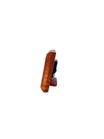 Orange Croc Embossed Leather Frame Desk Clock, Italy