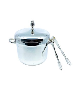 Reed & Barton Kingston Silverplate Holloware Ice Bucket & Tongs