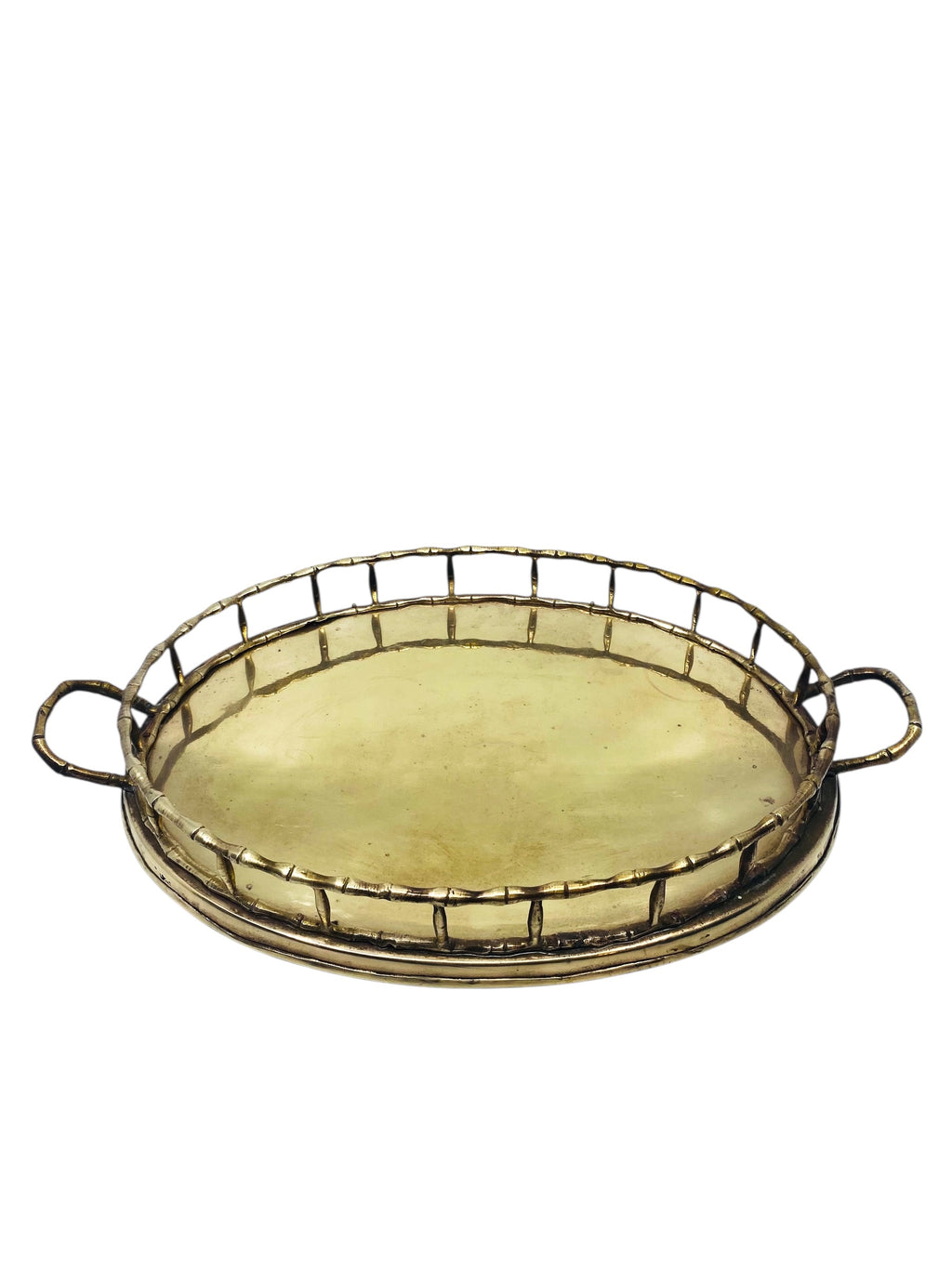 Vintage Brass Bamboo Trim Tray