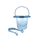 Vintage Silver Plated Crystal Cut Ice Bucket + Tongs