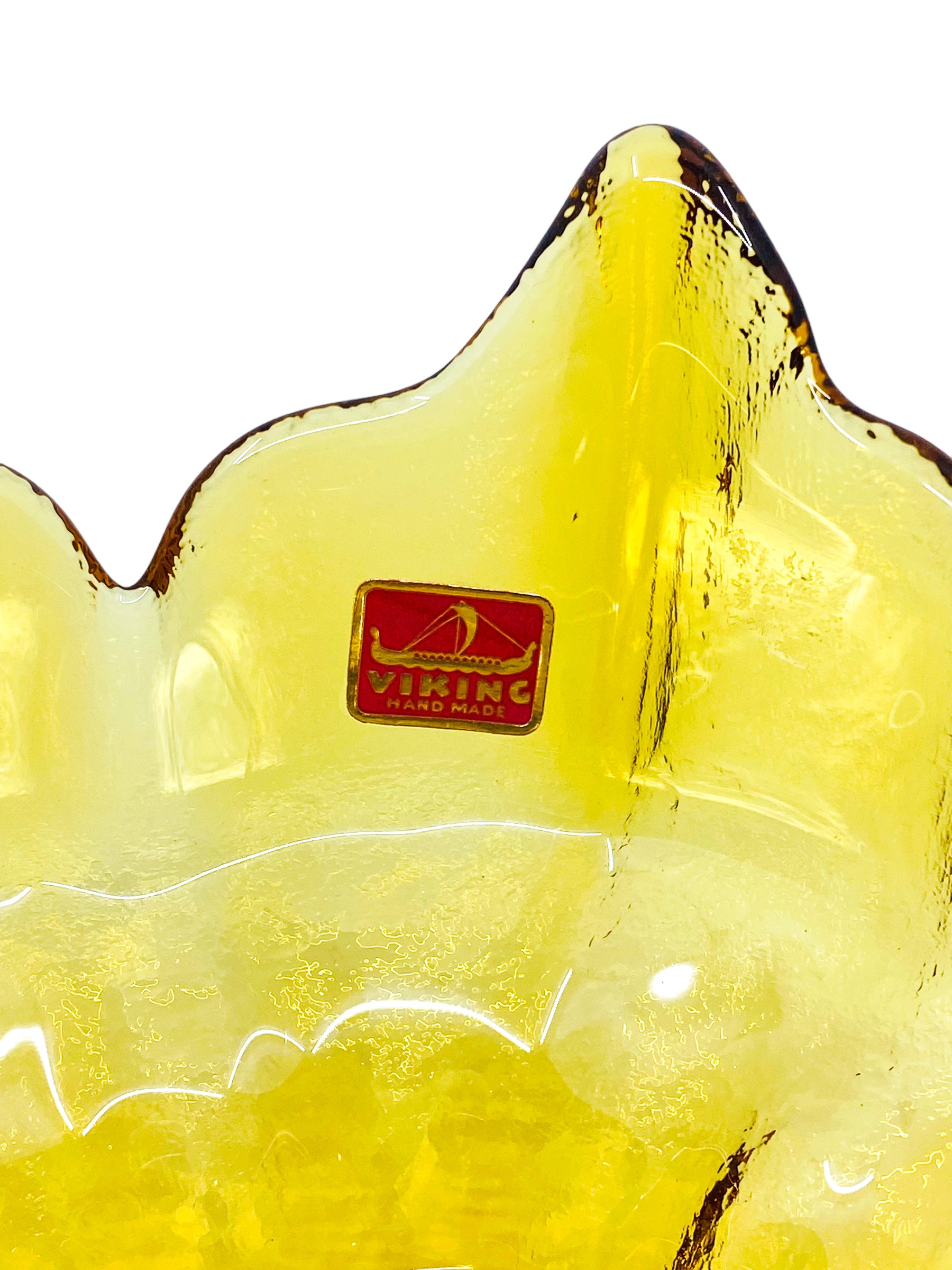 Vintage Viking Glass Spiked Lotus Flower Bowl