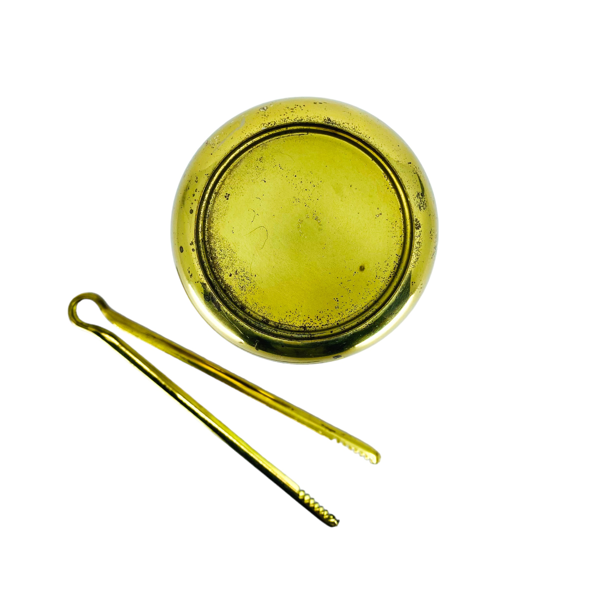 Vintage Brass Plated Ice Bucket & Tongs, Made in Italy