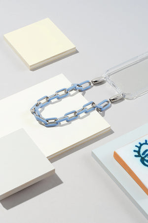 Ossa: Blue Enamel Cablechain Wristlet