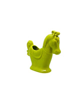 Vintage MCM Ceramic Chartreuse Horse Planter