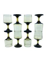 Vintage Libbey Tawny Accent Brown Smoke Wine Goblets, Set of 8