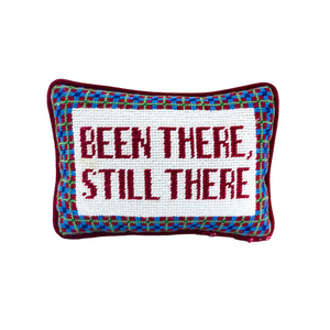 Vintage “Been There Still There” Needlepoint Pillow