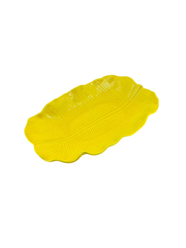Vintage Metlox Ceramic Yellow Banana Leaf Tray