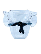 1970’s Clear Lucite Handkerchief Vase with Black Rope