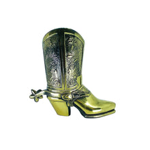 Vintage Brass Cowboy Boot Vase / Planter