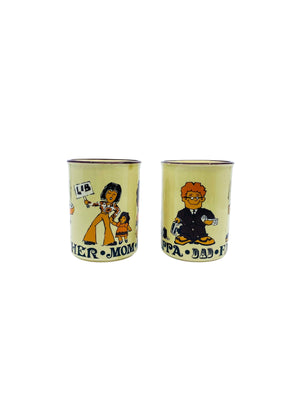 Vintage 1960’s Mother & Father Mugs, Japan