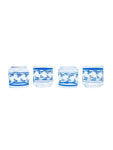Vintage Sango Sahara Blue Daisy Juice Glasses, Set of 4