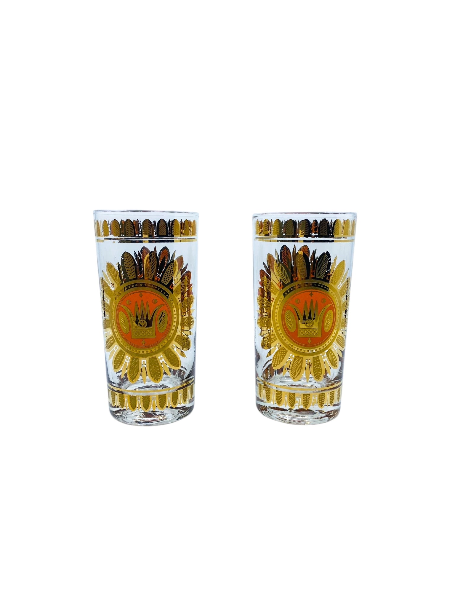 Vintage MCM Georges Briard Regalia Highball Glasses, Set of 5