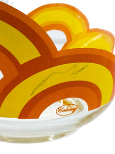 Vintage 1960’s Colony MCM Orange Rainbow Cocktail Set, S/8
