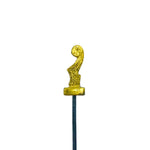 MCM Metal Turkish BBQ Skewers with Brass Figurine Tops, Set of 6