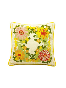Vintage Floral Needlepoint Pillow