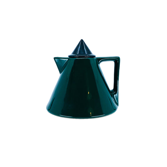 Vintage Memphis Style Ceramic Green Teapot