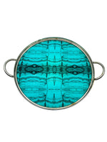 Vintage 1970’s Italian Silverplate Malchite Design Tray