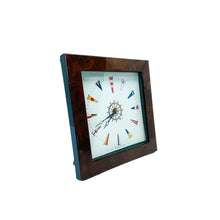 Bryn Parry Studios Maritime Signal Flags Clock, Burl Wood Frame