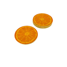 Vintage Recycled Rubber Orange Coasters, Set of 4