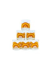 Vintage 1960’s Colony MCM Orange Rainbow Cocktail Set, S/8