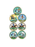 Vintage Fox Hunter & Hounds Porcelain Miniature Plates Germany, Set of 7