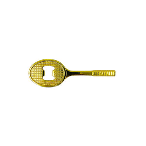 Vintage Brass Plated Tennis Racket Bottle Opener, NIB, 1989